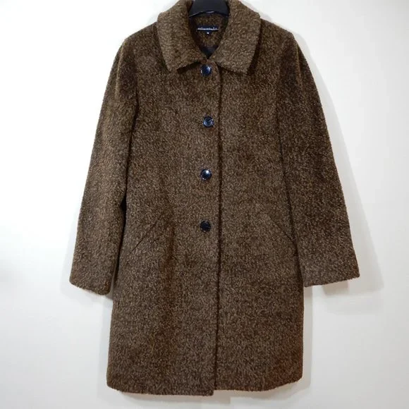 SOFIA CASHMERE Wool & Suri Alpaca Blend Car COAT Size 12 L Brown NEW $1195 - Picture 5 of 11